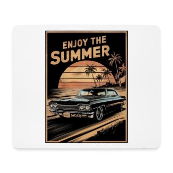 Sonnenuntergang mit dem Sommer-Oldtimer - Mousepad (Querformat) - Weiß - Vorne