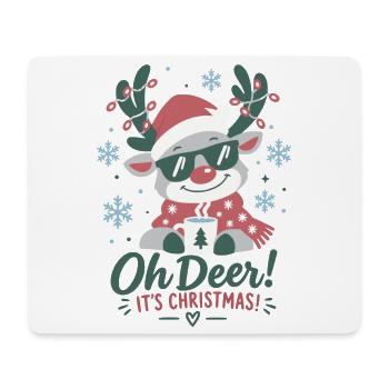 Oh Deer! Es ist Weihnachten - Mousepad (Querformat) - Weiß - Vorne