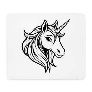 Einhorngesicht - Mousepad (Querformat) - Weiß - Vorne