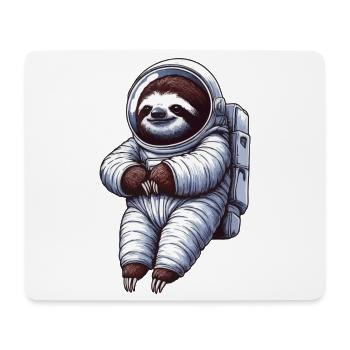 Faultier im Raumanzug – Schwebend - Mousepad (Querformat) - Weiß - Vorne