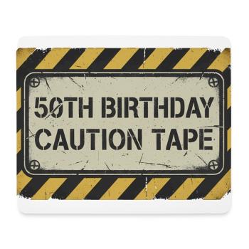50th Birthday Caution Tape - Mousepad (Querformat) - Weiß - Vorne
