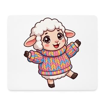 Farbenfrohes Wollschaf  - Mousepad (Querformat) - Weiß - Vorne