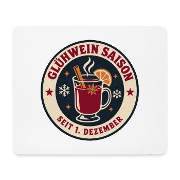 Glühwein Saison Weihnachtsmarkt Retro Badge - Mousepad (Querformat) - Weiß - Vorne