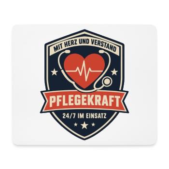 Pflegekraft Mit Herz und Verstand 24/7 im Einsatz - Mousepad (Querformat) - Weiß - Vorne