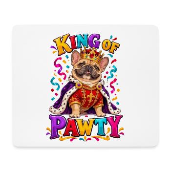 King Of Pawty Französische Bulldogge Königsparty - Mousepad (Querformat) - Weiß - Vorne