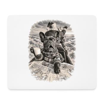  Französische Bulldogge Im Winterlichen - Mousepad (Querformat) - Weiß - Vorne