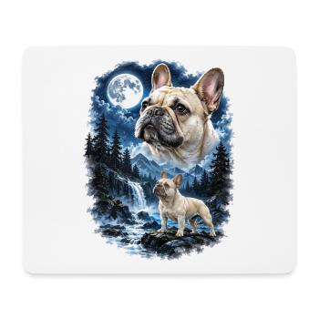  Französische Bulldogge Im Mondschein Bei - Mousepad (Querformat) - Weiß - Vorne