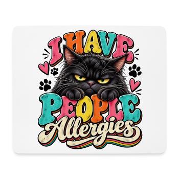 I Have People Allergies Katze Popart - Mousepad (Querformat) - Weiß - Vorne