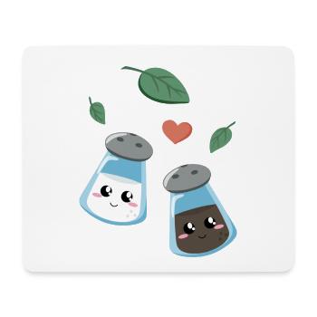 Niedliches Küchenmotiv mit Salz und Pfeffer - Mousepad (Querformat) - Weiß - Vorne