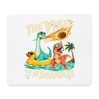 Comic Dinosaurier Die Stimmung ist im Chaos - Mousepad (Querformat) - Weiß - Vorne