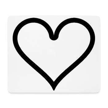 Herz Umriss - schlicht - Mousepad (Querformat) - Weiß - Vorne