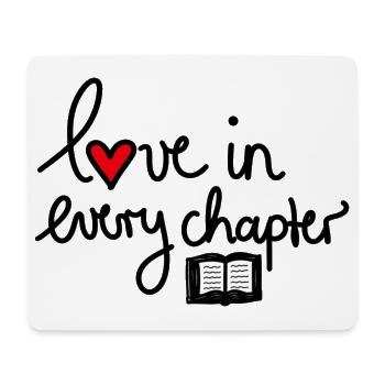 Love in Every Chapter – Design für Bücherliebe - Mousepad (Querformat) - Weiß - Vorne
