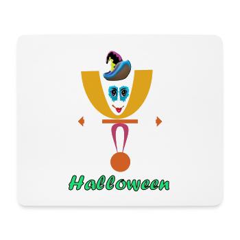 Halloween-Clown-Logo mit Hut - Mousepad (Querformat) - Weiß - Vorne