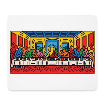 Pop-Art-Panel zum letzten Abendmahl - Mousepad (Querformat) - Weiß - Vorne