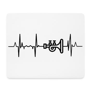 Tuba Kardiogramm - Mousepad (Querformat) - Weiß - Vorne