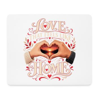 Liebe, die sich wie Zuhause anfühlt – Romantische Herzhände - Mousepad (Querformat) - Weiß - Vorne