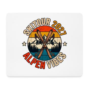Skitour Alpen Vibes 2027 - Mousepad (Querformat) - Weiß - Vorne