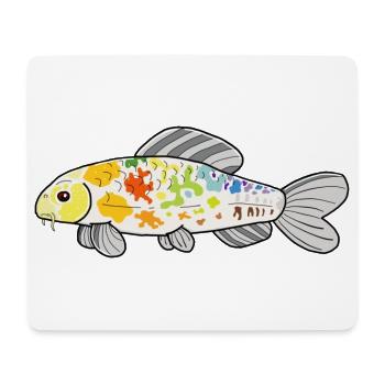 Koi-BogenBunter Spritzer - Mousepad (Querformat) - Weiß - Vorne