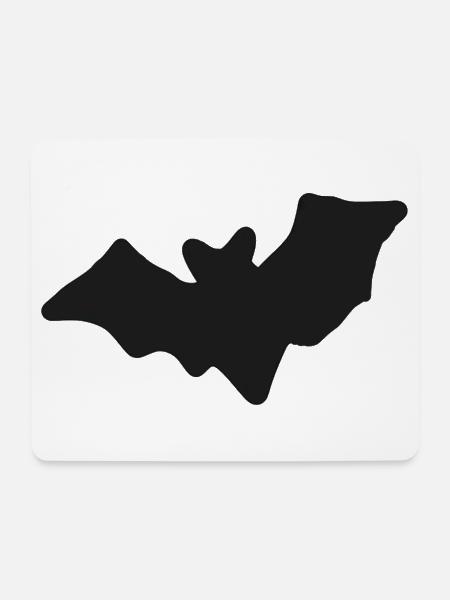 Dunkle Fledermaus, handgezeichnete Silhouette - Mousepad (Querformat) - Weiß