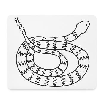 Schlange mit Zickzackmuster – schwarz-weißes Tiermotiv - Mousepad (Querformat) - Weiß - Vorne