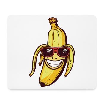 Lachende Banane mit Sonnenbrille - Mousepad (Querformat) - Weiß - Vorne