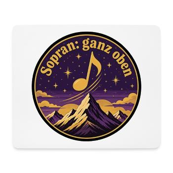 Sopran Ganz Oben Chor Sängerin Musik Note Shirt - Mousepad (Querformat) - Weiß - Vorne
