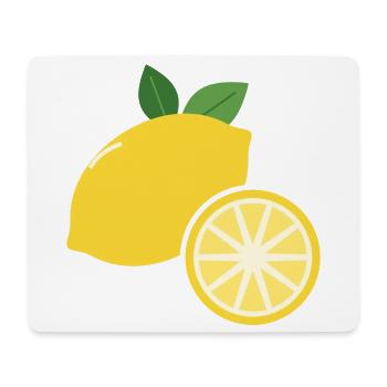Zitrone mit Zitronenscheibe - Frucht Motiv - Mousepad (Querformat) - Weiß - Vorne