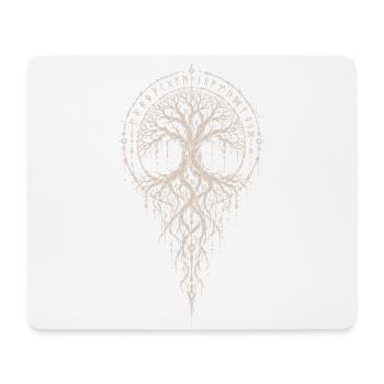 Yggdrasil mit Wurzelstab in Hexentinte - Mousepad (Querformat) - Weiß - Vorne