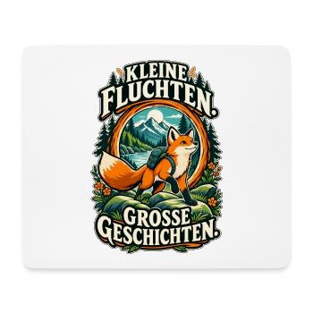 Kleine Fluchten große Geschichten Fuchs - Mousepad (Querformat) - Weiß - Vorne