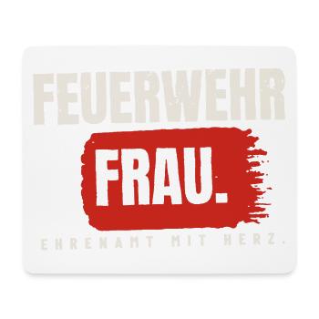 Feuerwehrfrau – Ehrenamt mit Herz - Mousepad (Querformat) - Weiß - Vorne