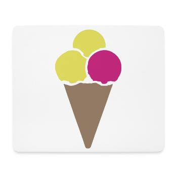 Pastell Eistüte Dreier Scoop - Mousepad (Querformat) - Weiß - Vorne