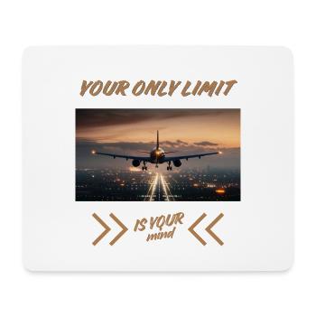 Your Only Limit Is Your Mind – Flugzeug Mindset - Mousepad (Querformat) - Weiß - Vorne