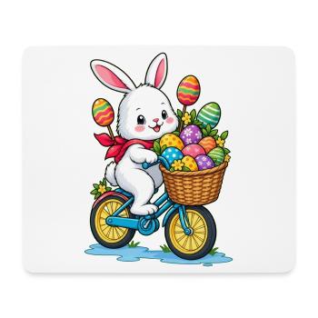 Süßes Osterhasen-Radabenteuer - Mousepad (Querformat) - Weiß - Vorne