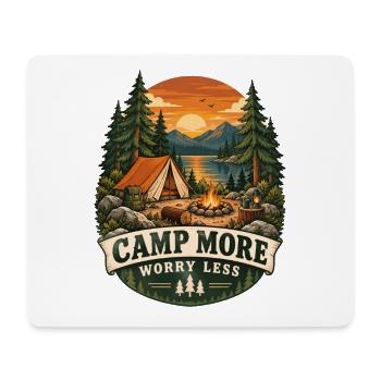 Camp More Worry Less Camping Szene - Mousepad (Querformat) - Weiß - Vorne