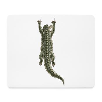 Krokodil auf dem Rücken hängend – Trompe-l'oeil-Effekt - Mousepad (Querformat) - Weiß - Vorne