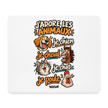 Ich liebe Tiere – ich hunde, ich reite Pferde, ich kätze - Mousepad (Querformat) - Weiß - Vorne