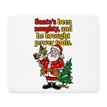 Santa's Naughty DIY Elektrowerkzeuge - Mousepad (Querformat) - Weiß - Vorne