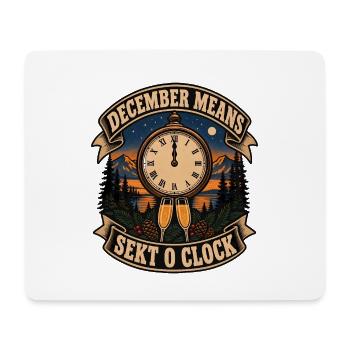 December Means Sekt O Clock Sekt Silvester - Mousepad (Querformat) - Weiß - Vorne