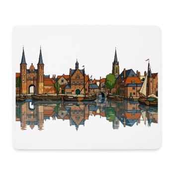 Blick auf Delft - Mousepad (Querformat) - Weiß - Vorne