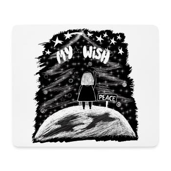 My Wish – Mädchen auf der Erde mit Weihnachtsbaum - Mousepad (Querformat) - Weiß - Vorne