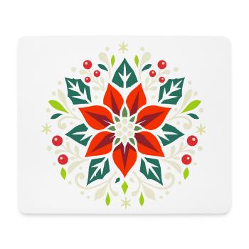 Weihnachtsstern als festliches Ornament - Mousepad (Querformat) - Weiß - Vorne