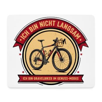 Ich bin Gravelbiker im Genuss-Modus - Mousepad (Querformat) - Weiß - Vorne