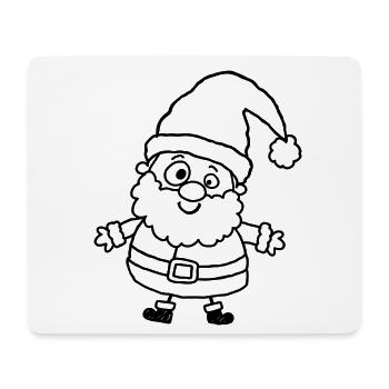 Verspielter Santa im Kinder-Kritzelstil - Mousepad (Querformat) - Weiß - Vorne