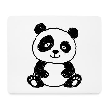 Niedlicher Panda im Kinder-Kritzelstil - Mousepad (Querformat) - Weiß - Vorne