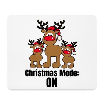 Christmas Mode ON – Lustige Weihnachtselche - Mousepad (Querformat) - Weiß - Vorne