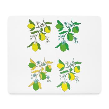 Zitronenzweig Blütenmuster - Mousepad (Querformat) - Weiß - Vorne