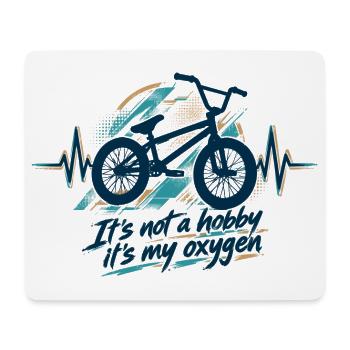 BMX Herzschlag EKG: It's Not a Hobby, It's Oxygen - Mousepad (Querformat) - Weiß - Vorne