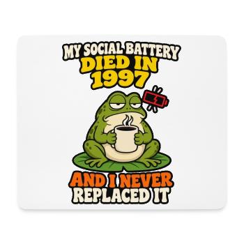 Soziale Batterie starb 1997 Lustiger introvertierter Frosch - Mousepad (Querformat) - Weiß - Vorne