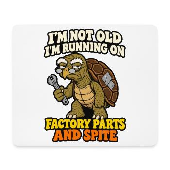 Nicht alt, läuft auf Originalteilen und Spite Turtle - Mousepad (Querformat) - Weiß - Vorne