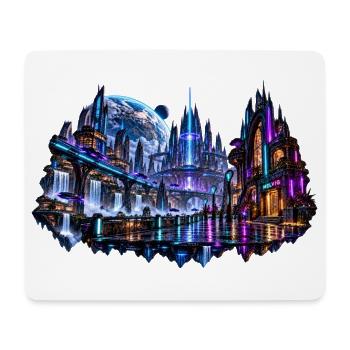 MELVIG – Neonstadt der Zukunft - Mousepad (Querformat) - Weiß - Vorne